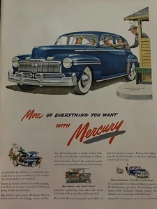 1947 vintage Mercury print ad. More of everything you want with mercury - Picture 1 of 1