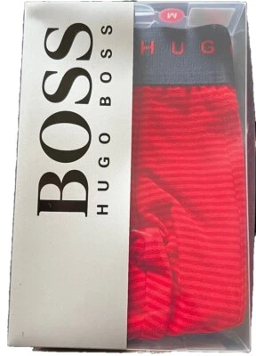 Hugo Boss Red Men’s Fine Striped Medium Cotton Trunk/Underwear - Image 1 of 3