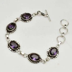 Amethyst Gemstone Ethnic Handmade Bracelet Jewelry 17 Gms AB 51011 - Picture 1 of 1