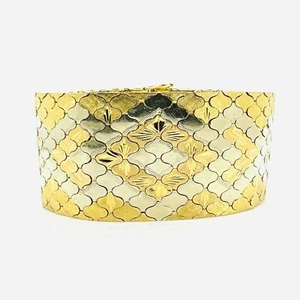 Armband gelb, weiß, rosé 750 Gold graviert 1" breit 7" lange Krone / C 282 VI - Bild 1 von 24