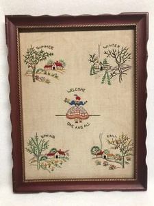 Vintage Seasons Needlepoint Sampler - Picture 1 of 4