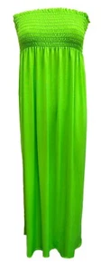 Women Strapless Maxi Dress Ladies Sheering Boob tube Bandeau Top Long Size 8-22 - Picture 1 of 6