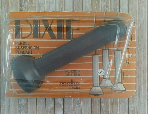 Danish Postmodern Industrial Nordlux Black Suspension Pendant Light NOS 1970's Cover