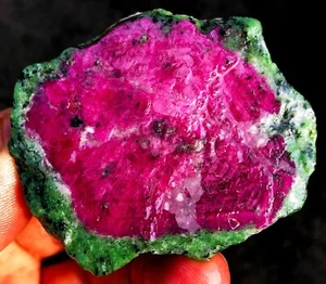 73.7g Red Ruby in Green Zoisite Crystal Gem "Eight Diagrams Steel Seal" ie3556 - Picture 1 of 14
