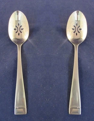 SET OF TWO - Oneida Stainless Flatware MERCER (Satin) Slotted Serving Spoons NEW - Image 1 of 4