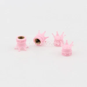 4Pcs Crown Tire Wheel Stem Air Valve Caps Car Truck Hot Rod Motorcycle New - Picture 1 of 4