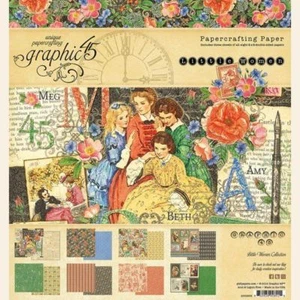 GRAPHIC 45 "LITTLE WOMEN" 8X8 PAPER PAD SISTERS FAMILY RETIRED SCRAPJACK'S PL - Picture 1 of 9