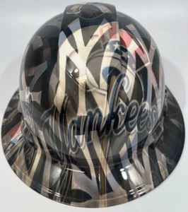 New Full Brim Hard Hat Custom Hydro Dipped NY NEW YORK YANKEES - Picture 1 of 6