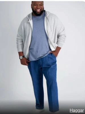 Haggar BIG Men's Blue Denim Jeans Size 58x32 Comfort Waist Classic Fit New W Tag - Image 1 of 4