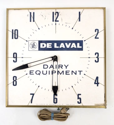 Vintage DeLaval Dairy Equipment Advertising Wall Clock Cream Separator ~ PARTS - Image 1 of 4