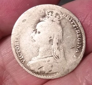 Britain - ND Sterling Silver Sixpence - Victoria - Picture 1 of 2