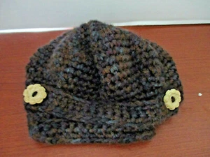 Hand Knitted Brown SOFT WINTER HAT CAP~Girls One Size - Picture 1 of 1