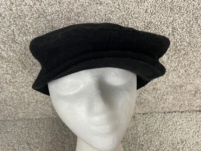 Chaps Boina de Newsboy Gorra Sombrero Para Hombres Pequeña Mezcla de Lana con Abatible Espalda Sólida Negra Foto 1 de 4