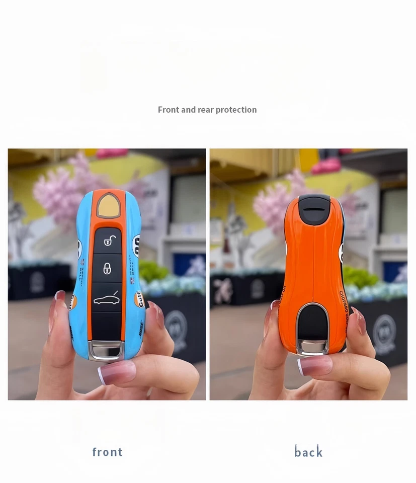 Capa chaveiro controle remoto azul oceano NO.20 para Porsche Cayenne Panamera 718 911 992 - Imagem 1 de 4