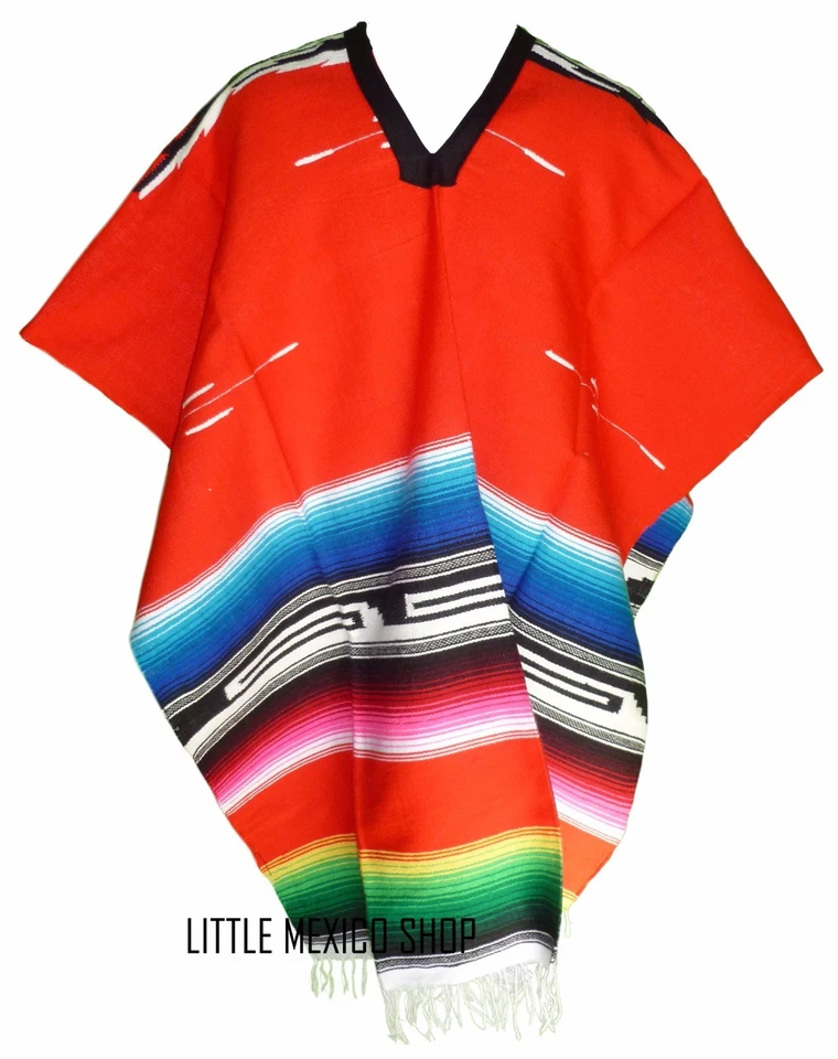 PONCHO TRIBAL SERAPE Mexicano - Rojo - Talla Única Manta Gaban Foto 1 de 1
