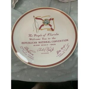Placa de recuerdo de la Convención Nacional Republicana 1968 Miami Beach Florida - Imagen 1 de 2