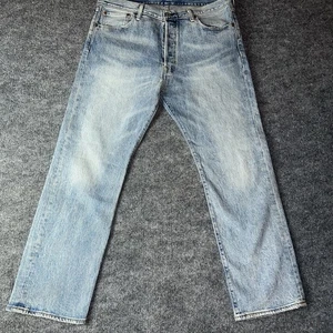 Levis 501 Jeans Herren 34X29 Blau Denim Button Fly Straight Leg Classic Fit - Bild 1 von 6