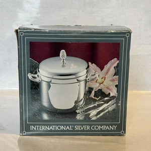 Neu im Karton Vintage International Silver Company Eiskübel mit Zange 8,5" - Bild 1 von 12