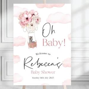 Oh Baby Personalisiertes Babyparty Willkommensschild - Bild 1 von 4