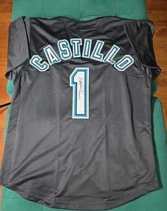 Camiseta Luis Castillo Firmada Marlins de Florida Inscrita "03 WSC" JSA Cert-2da Base - Imagen 1 de 13