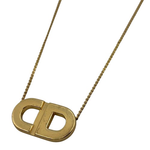 Collana girocollo Christian Dior logo CD placcato oro donna