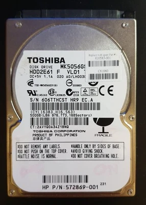 Hard Disk Toshiba 500 GB MK5056GSY 2,5" SATA III 16MB 7200 RPM - Immagine 1 di 2