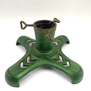 Weihnachtsbaumständer Gusseisen grün Vintage 60er | Retro Metall | Pfeil Design - Picture 1 of 14