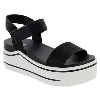 Sandalias MIA para mujer Odelia plataforma correa al tobillo talla US 11M negras imitación gamuza Foto 1 de 4