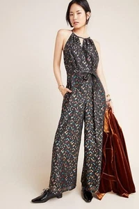 Mono Halter Anthropologie Eva Franco Edita Talla 10 Multi Metálico Nuevo Etiqueta $188 - Imagen 1 de 9