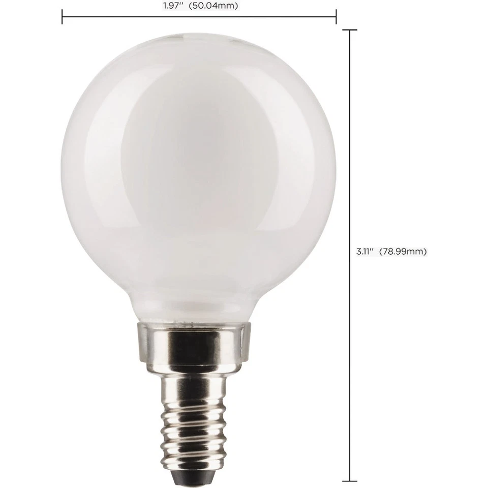 Satco 40W Equivalent G16.5 Candelabra Base 2700K LED Bulb (2-Pack) S21812 Satco - Image 1 of 4