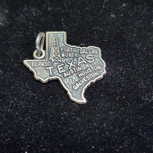 Colgante Beau vintage con dije de plata esterlina mapa del estado de Texas - Imagen 1 de 2