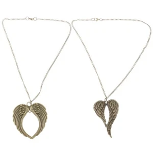 Elegant Alloy Love Heart Wing Necklace with Diamonds Detailing for Women - Picture 1 of 10