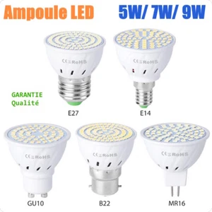 Ampoule Led E27 GU10 MR16 E14 B22 Lumière Maison Lampe Spot Applique 5/7/9W 220V - Imagen 1 de 12