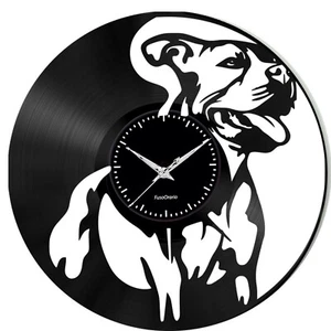 Orologio disco vinile clock orologio da parete a tema animali cane amstaf - Foto 1 di 1