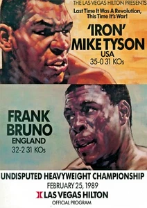 Mike Tyson Frank Bruno First Fight Repro POSTER #1 - Picture 1 of 1