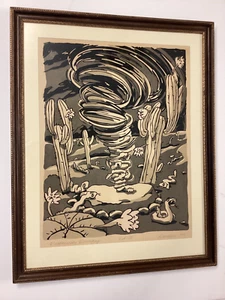 "Rattlesnake Roundup" Lithograph Ed. 100 Signed Harelson 1977 - Picture 1 of 16