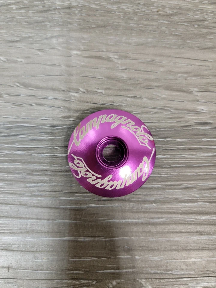 Campagnolo Repop Bicycle Headset Top Cap 1 1/8" Purple Stem Cap Road Bike Campy - Imagem 1 de 1