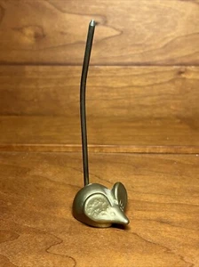 Vintage Brass Long Tail Miniature Big Ear Mouse Figurine Collectible - Picture 1 of 9
