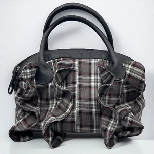 Cartera Babydoll Y2K con Volantes a Cuadros Gris Negro Vellón Oscuro Academia Grunge Gótico De Colección - Imagen 1 de 15