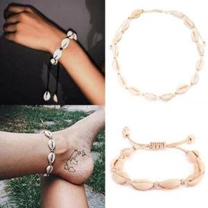 Women Fashion Boho Shell Charm Bracelet Necklace Anklet Rope Jewelry Gifts NEW - Picture 1 of 36