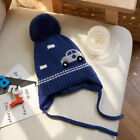 Dinosaur Baby Boy Bonnet Fur Ball Winter Knitted Hats for Kids Warm Newborn Hat