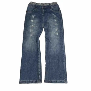 Desigual Girls' Distressed Straight Leg Jeans Adjustable Waist Size: 11/12 - Picture 1 of 8