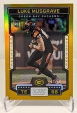 2023 Panini Score Football Luke Musgrave Gold Zone /50 RC | Green Bay Packers