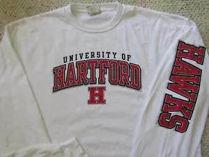 University of Hartford Hawks Long Sleeve T Shirt White Adult XL Champion - Picture 1 of 15