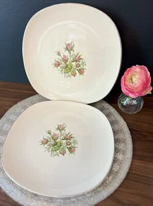 2 Knowles Moss Rose Large Dinner Plates. Vintage Mid Century Modern - Picture 1 of 9