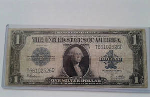 US One Dollar Silver Certificate 1923 Large Bank note Circulated - Foto 1 di 8