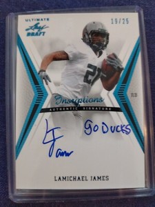 2012 LEAF ULTIMATE DRAFT INSCRIPTIONS LAMICHAEL JAMES ROOKIE ON CARD AUTO /25 