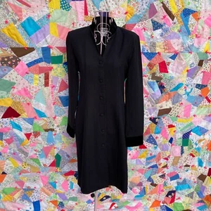 Laura Ashley vintage dress 1980s black |S-M| long sleeve cottage western - Picture 1 of 10