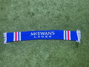 Glasgow Rangers FC Retro Mcewans Lager Blue/red /white Scarf Brand New - Picture 1 of 5