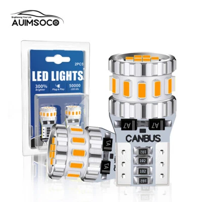 2x Bombilla LED 168 T10 Matrícula 3000K Amarillo Para Ford Explorer 2004-2021 Foto 1 de 4